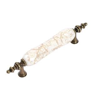 lot 1139 image: Txinmin Ceramic Cabinet Handles 6 Pack Dresser Cabinet Pulls 3-34 Hole Centers Euro Style Drawer Hardware -Brone