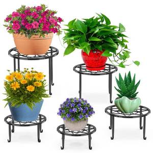 lot 1145 image: 5 Pack Metal Plant Stands,Heavy Duty Potted Holder for Flower Pot,Indoor Outdoor Metal Rustproof Iron Garden Container Round Supports Rack for Planter��