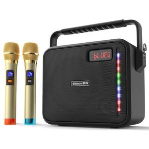 lot 1147 image: Shinco Bluetooth Karaoke Machine with 2 Wireless Microphones, Portable Karake Speaker Battery Powered PA System for Party Classroom Church Meeting