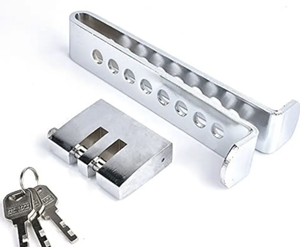 lot 1189 image: Anti-Theft Adjustable Accelerator Throttle Locking Rod Universal 8 Hole Brake Clutch Pedal Car Lock 3 Keys- Universal Fit for All Cars