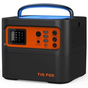 lot 1194 image: TIG FOX Portable Power Station 500W, 540Wh Solar Generator, Backup Battery Pack with 110V AC OutletDC3 USBType-C Quick Charge Ports Supply for Camping, Home Use, Outdoor Power Outage