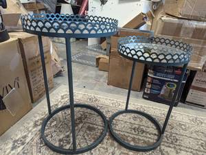 lot 1201 image: Metal Stacking Side Tables