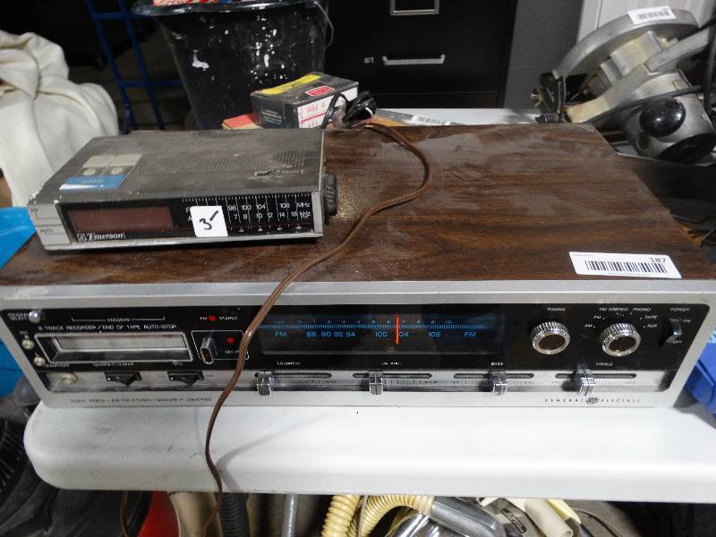 lot 187 image: G.E. Stereo8 Track System & Emerson Radio.