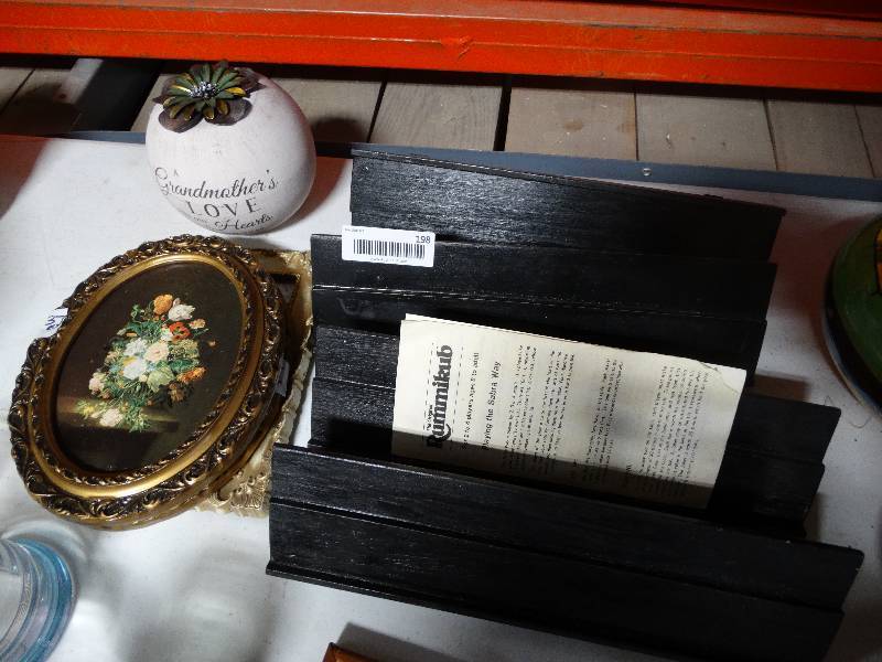 lot 198 image: Rummikub Game Racks, Oval Pictures, Frame, GrandMother Candle.