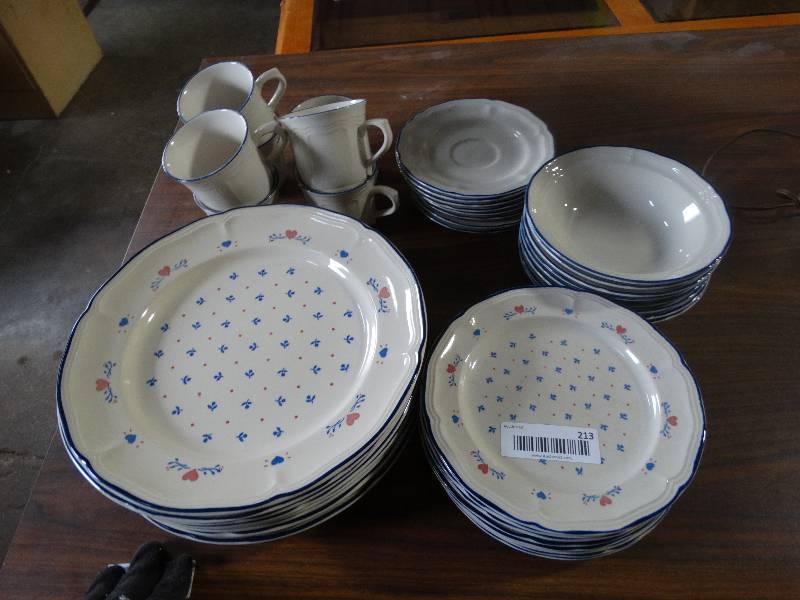 lot 213 image: 39 pc. Set of Century Stoneware Dinnerware.