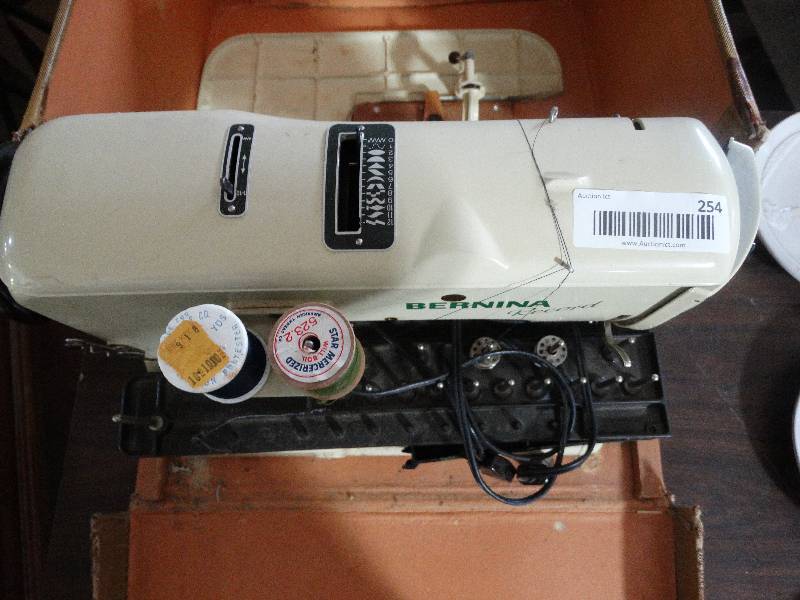 lot 254 image: Vintage Bernina Record Sewing Machine in Case wAttachments.