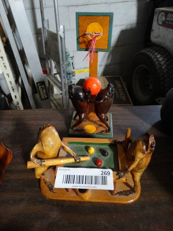 lot 269 image: Lot of Stuffed Frog Decor, 2pcs. - Very Unique.