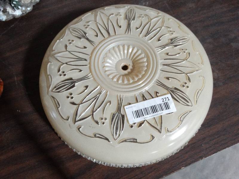lot 271 image: Antique Glass Light Fixture Cover.