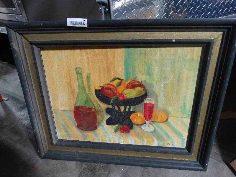lot 287 image: Fruit & Wine Paintings.