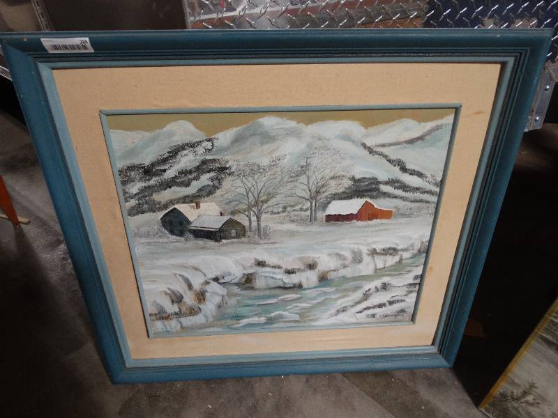 lot 288 image: Snow Scene Painting.