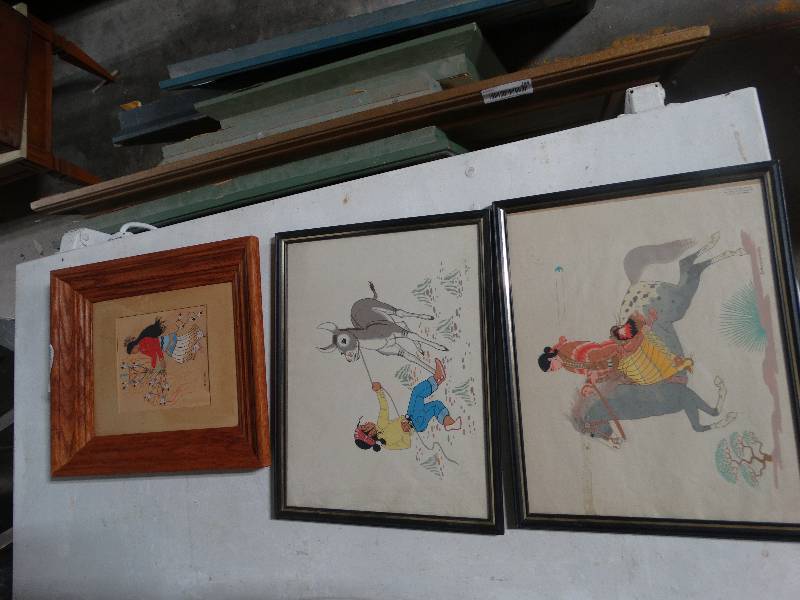 lot 290 image: 3 Framed Indian Art Prints.