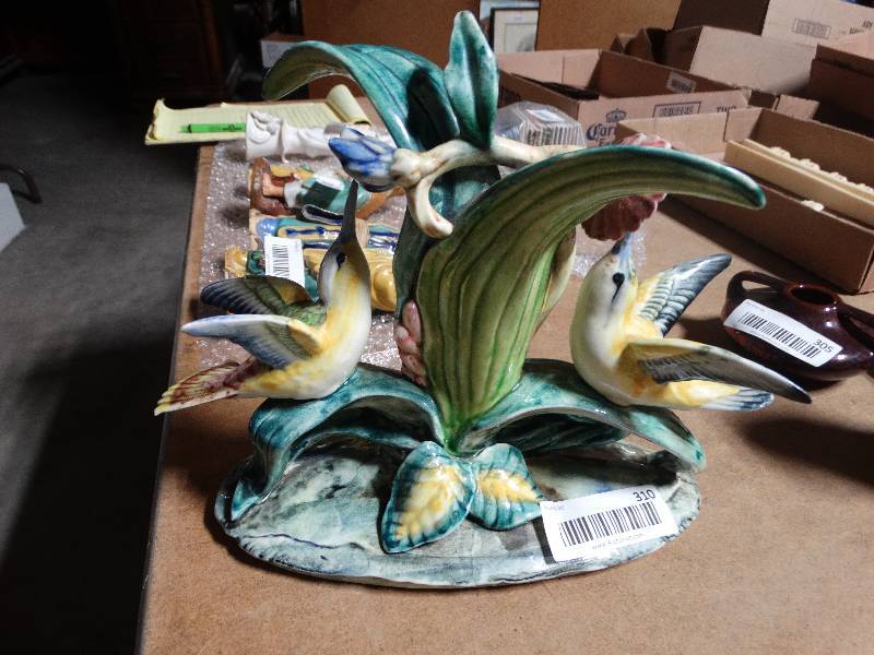 lot 310 image: Stangl Birds wFlowers Art Pottery Figurine.