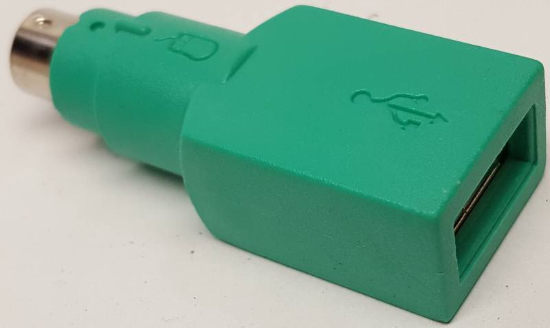 lot 5679 image: New Microsoft USB Keyboard To PS2 Port Adapter Color coded to match your ports PS2 Male to USB Type A female