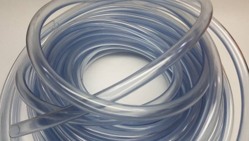 lot 5687 image: 36 section of flexible clear plastic tubing with 34 OD and 58 ID.