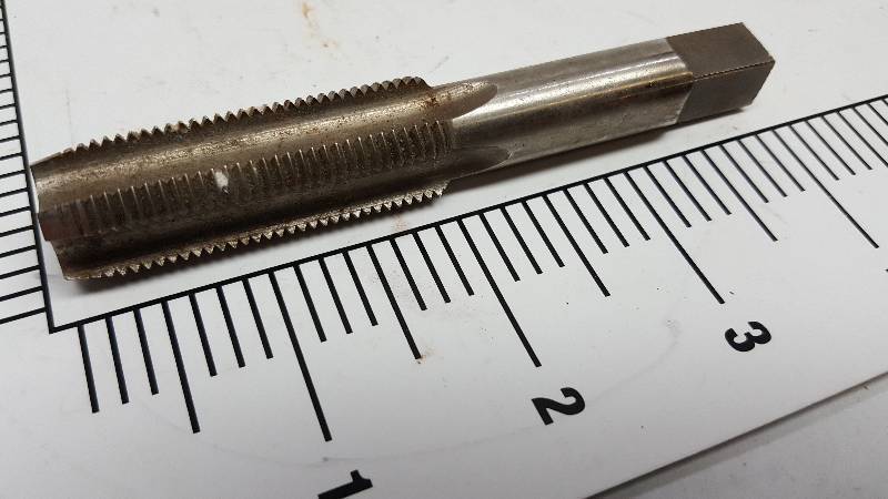 lot 5691 image: Single industrial or machine shop metal tap sorry the sizes are hard to read.  Many of these are new