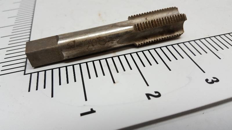 lot 5692 image: Single industrial or machine shop metal tap sorry the sizes are hard to read.  Many of these are new