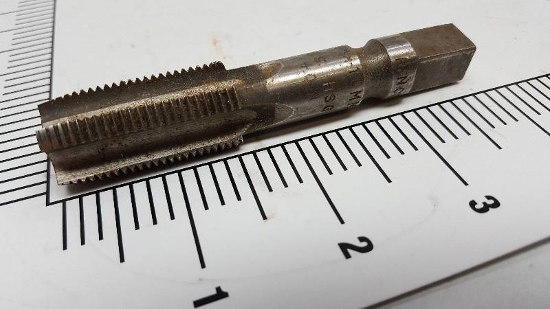 lot 5695 image: Single industrial or machine shop metal tap sorry the sizes are hard to read.  Many of these are new