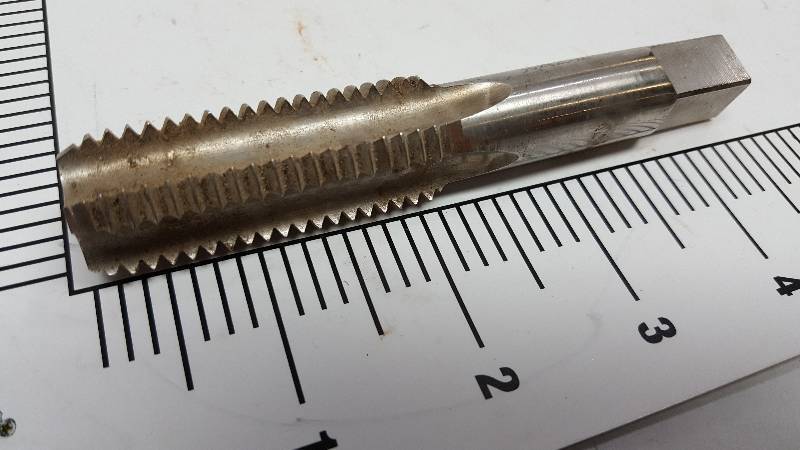 lot 5698 image: Single industrial or machine shop metal tap sorry the sizes are hard to read.  Many of these are new