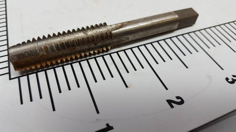 lot 5703 image: Single industrial or machine shop metal tap sorry the sizes are hard to read.  Many of these are new