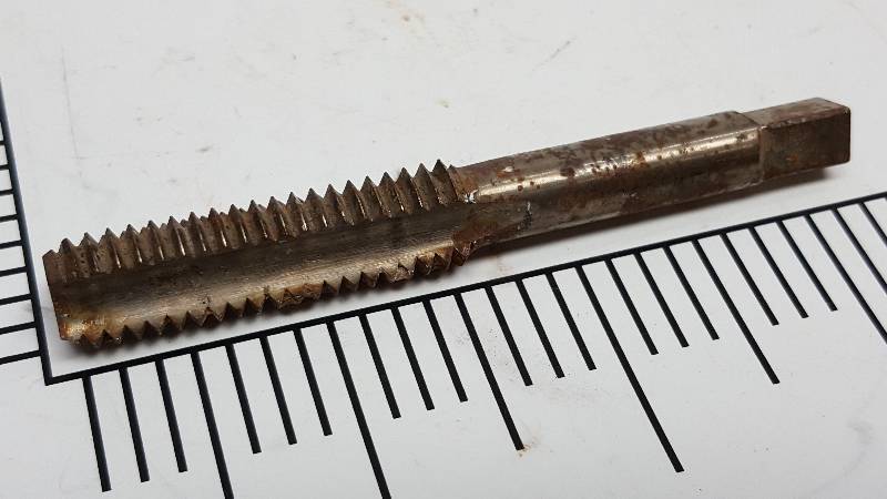 lot 5707 image: Single industrial or machine shop metal tap sorry the sizes are hard to read.  Many of these are new
