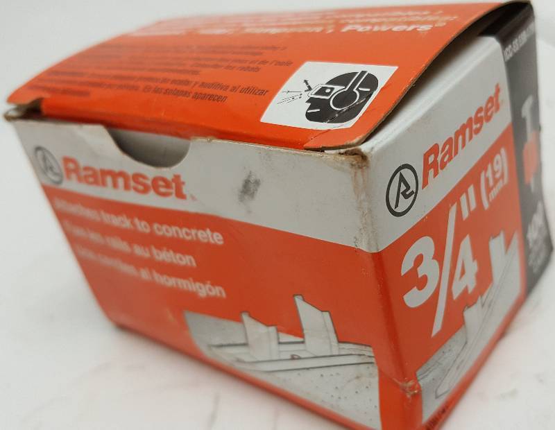 lot 5625-4 image: New box of Ramset 34 in. Drive Pins (100-Pack) Designed to drive flush into steel and concrete.