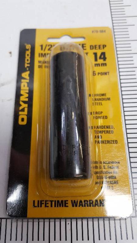 lot 5747 image: New Olympia Tool 12 drive 14MM deep impact socket