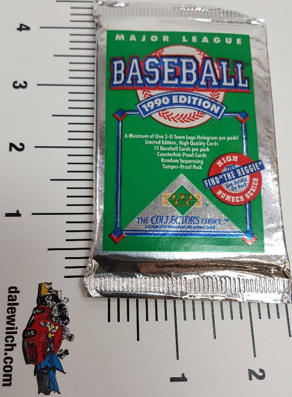 lot 5360 image: New 15 card pack of the 1990 Upper Deck Collectors Choice Baseball Cards and bubble gum.