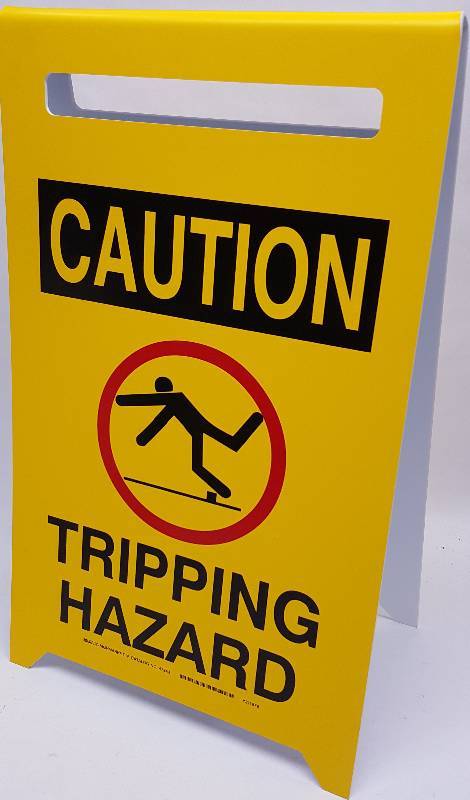 lot 5374 image: New single CAUTION Tripping Hazard Floor Stand by Brady Signmark