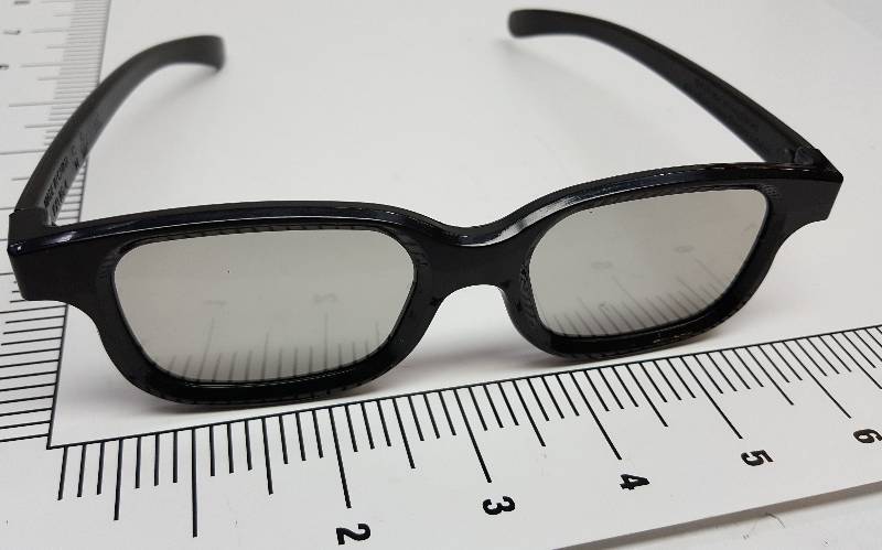 lot 5277 image: Pair of the real deal 3D Black Frame Steve Urkel Nerd movie after show glasses