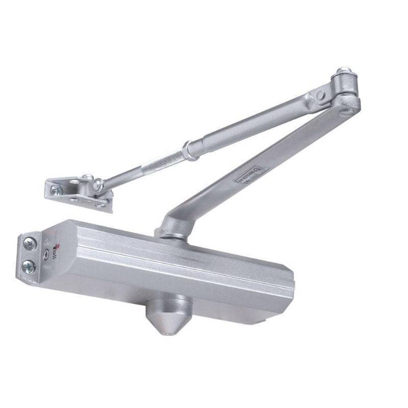 lot 32458 image: Tell Manufacturing DC1000148 Aluminum Heavy Duty Commercial Surface Applied Door Closer (Retail $54.00)