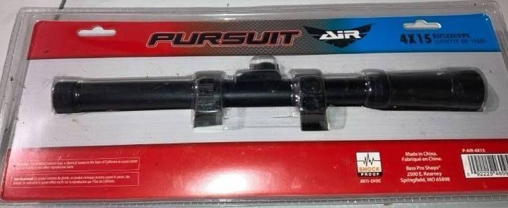 lot 32866 image: Pursuit Air Rifle Rifle Scope - 4x15(Retail $39.99)