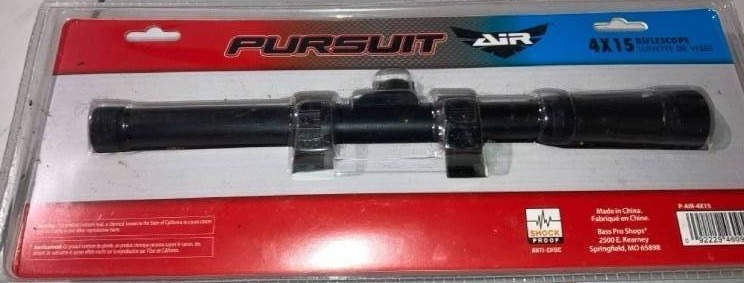 lot 32867 image: Pursuit Air Rifle Rifle Scope - 4x15(Retail $39.99)