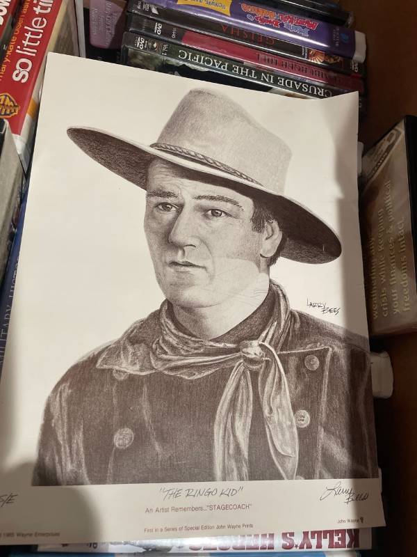 lot 32958 image: The Ringo Kid John Wayne 1985 Wayne Enterprises John Wayne Prints Special Edition Collectable Plus Miscellaneous DVD and VHS