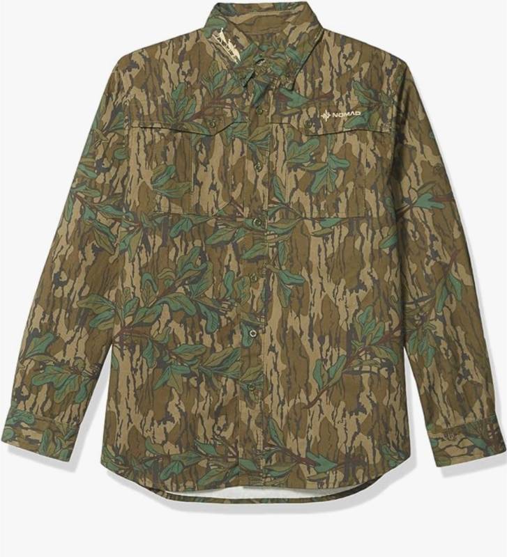 lot 32423 image: Nomad NWTP Long Sleeve Woven Shirt Mossy Oak Size Small (Retail $59.99)