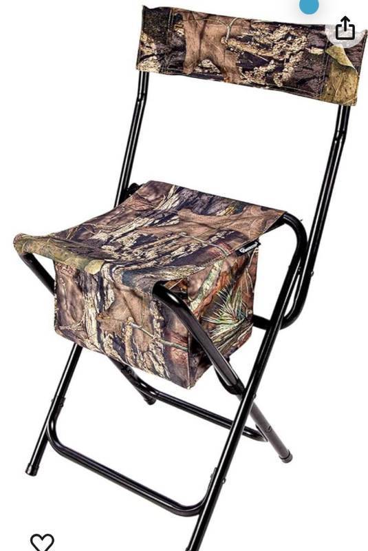 lot 39138 image: Hunting Foldable Design Portable Lightweight High-Back Blind Chair with Backrest, Mossy Oak Break-up Country AND XL Hunting Vest