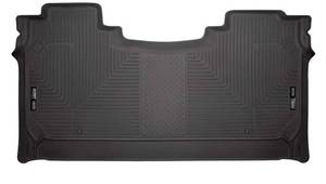 lot 35303 image: Husky Liners Weatherbeater Floor Mats  Fits 2019 - 2024 Ram 1500 Crew Cab w Factory Underseat Storage 2nd Row, 1 pc Black - Liner