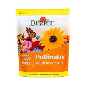 lot 35307 image: Burpee Bee Pollinator Wildflower Seeds Mix �� Non-GMO Attracts Pollinators Annual and Perennial Flowers 50 000 Seeds 1 Bag