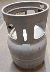 3/4 full is this RV Vertical style propane bottle.  Stands 21