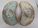 2-Hand Painted Crescent dish plates ( Lenwile China) Made in Ardalt Japan