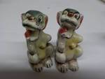 Dog Salt and Pepper shakers Antiuqe hand painted Japan