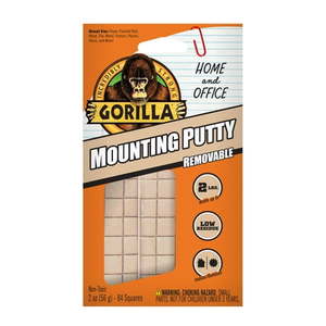 lot 2122 image: Gorilla Glue Beige 2 oz Mounting Putty Pre-Cut Squares 84 Count