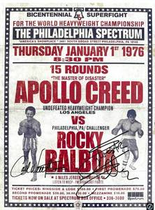 lot 2105 image: Apollo Creed Tin Sign
