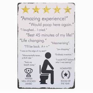 lot 2106 image: Funny Bathroom Tin Sign