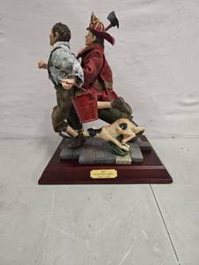 lot 2016 image: The Saturday Evening Post Norman Rockwell Gallery Collection Collectable Fabric Mache Sculpture Fire