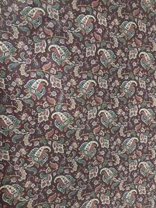 lot 2036 image: Joan Kessler for Concord Fabrics Dark redGoldWhite paisley floral print