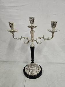 lot 2041 image: Decorative Candelabra made India with black Handle and base