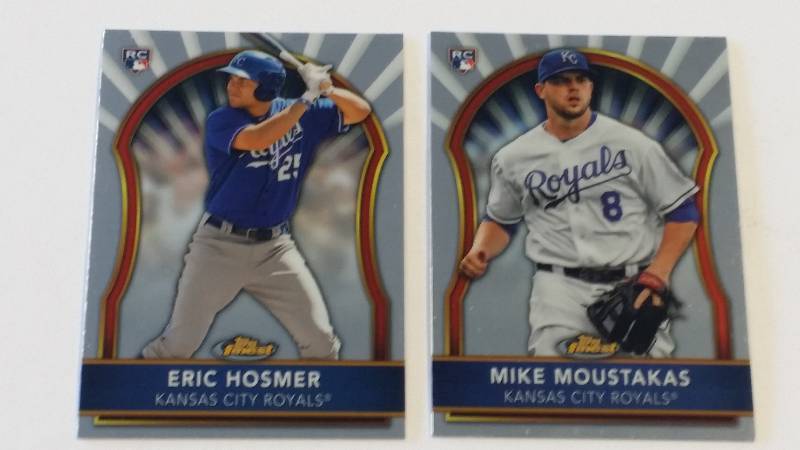 lot 1292 image: Eric Hosmer & Mike Moustakas 2011 Topps Finest Rookie Baseball Cards Royals RC