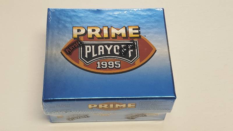 lot 1285 image: 1995 Playoff Prime Football Factory Sealed Wax Box 24 Packs New Unopened