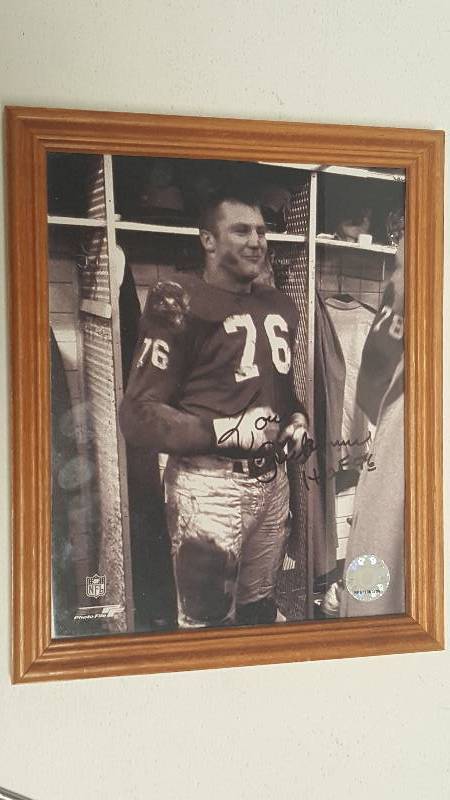 lot 1148 image: Lou Creekmur Autographed 8x10 Glossy Photo HOF 96 Inscription Lions HOFer w COA