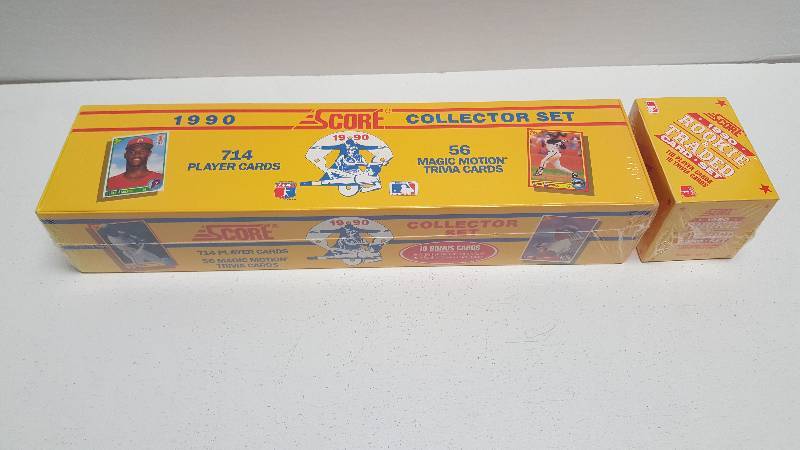 lot 1277 image: 1990 Score Baseball Complete Baseball 714 Card Set Factory Sealed Unopened w Update Traded